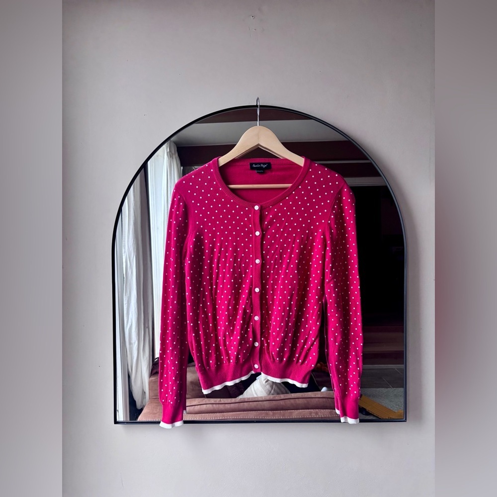 CHARLIE PAIGE | cutesie polka dot cardigan | size medium - Picture 2 of 4